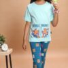 GIRLS 7 STAR PAYJAMA SET Aqua Gree - Godzee