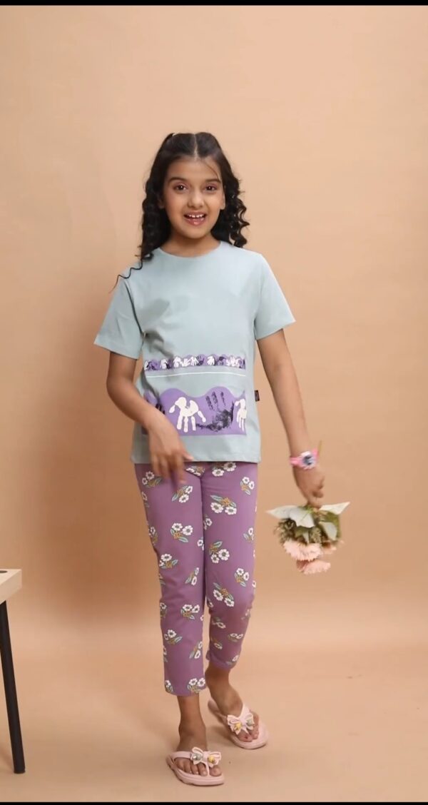 GIRLS 7 STAR PAYJAMA SET Grey - Godzee