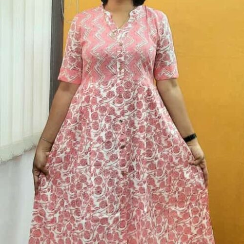 Kurti Lehariya Ziz Zaz Ladies Maxi Top - Godzee