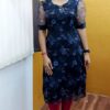 Kurtis Organza Linen Cotton Mixed Top Straight Cut - Godzee