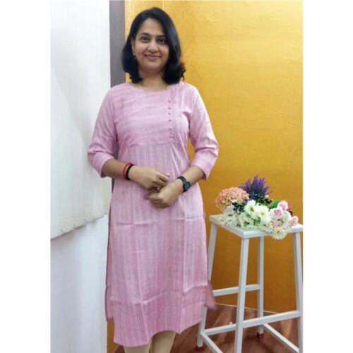 Kurti Leharia Straight Cut with Ball Boat Neck- Godzee