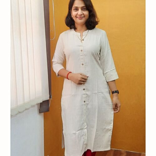 Kurti Leharia Straight Cut Cotton Collar Neck - Godzee