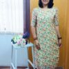 Kurtis Organza Linen Cotton Mixed Top Straight Cut - Godzee