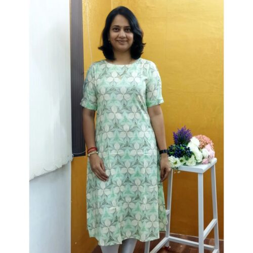 Lehariya Floral Boat Neck Straight Cut Ladies Top - Godzee