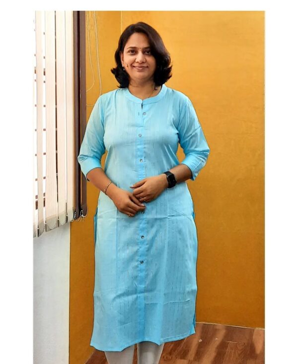 Kurti Leharia Straight Cut with Glittering Line - Godzee