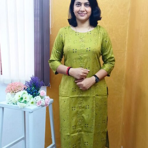 Kurti Standard Shapes Print - Straight Cut Boat Neck-Godzee