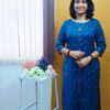 Kurti Standard Shapes Print - Straight Cut Boat Neck-Godzee