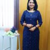 Kurti Standard Shapes Print - Straight Cut Boat Neck-Godzee