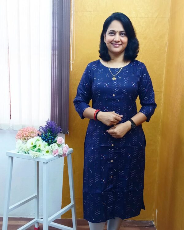 Kurti Standard Shapes Print - Straight Cut Boat Neck-Godzee