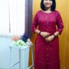 Kurti Standard Shapes Print - Straight Cut Boat Neck-Godzee