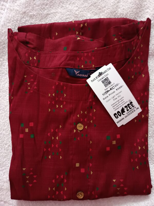 Kurti Standard Shapes Print - Straight Cut Boat Neck-Godzee