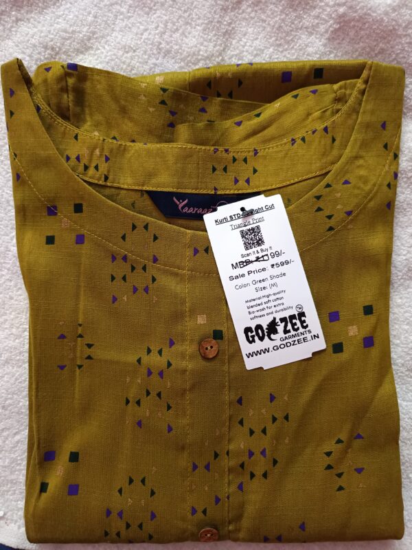 Kurti Standard Shapes Print - Straight Cut Boat Neck-Godzee