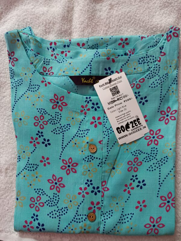 Kurti Flower Model - Straight Cut Boat Neck - Godzee