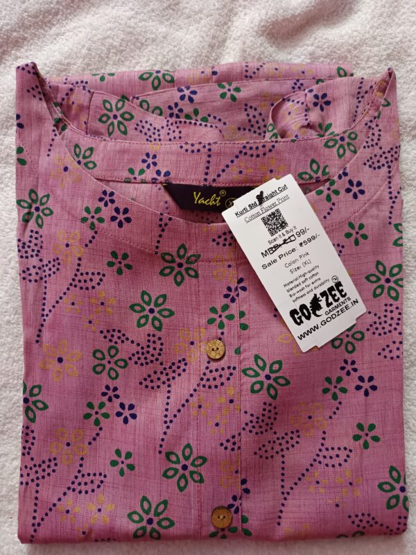 Kurti Flower Model - Straight Cut Boat Neck - Godzee